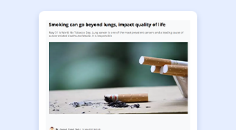Smoking can go beyond lungs, impact quality of life